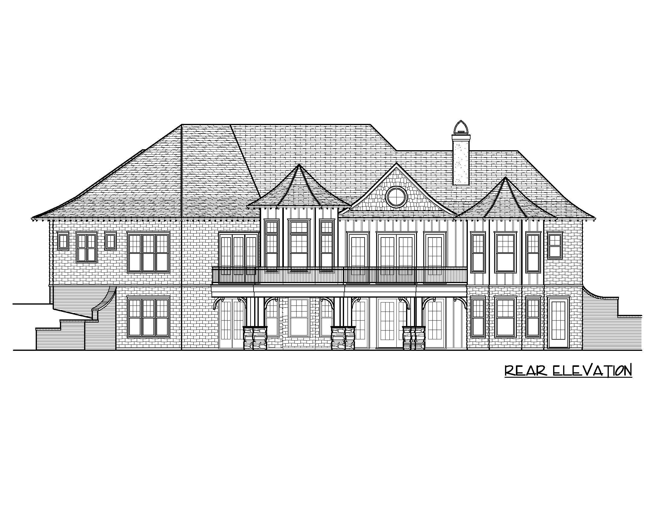 Home Plan Rear Elevation of this 4-Bedroom,3759 Sq Ft Plan -127-1012