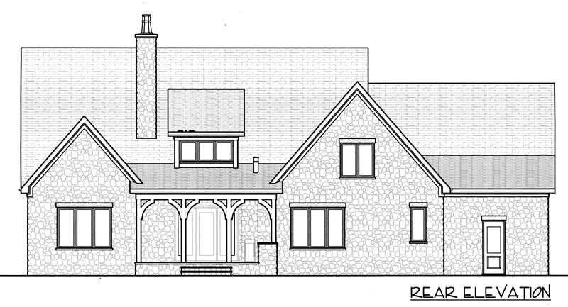 Home Plan Rear Elevation of this 4-Bedroom,3795 Sq Ft Plan -127-1013
