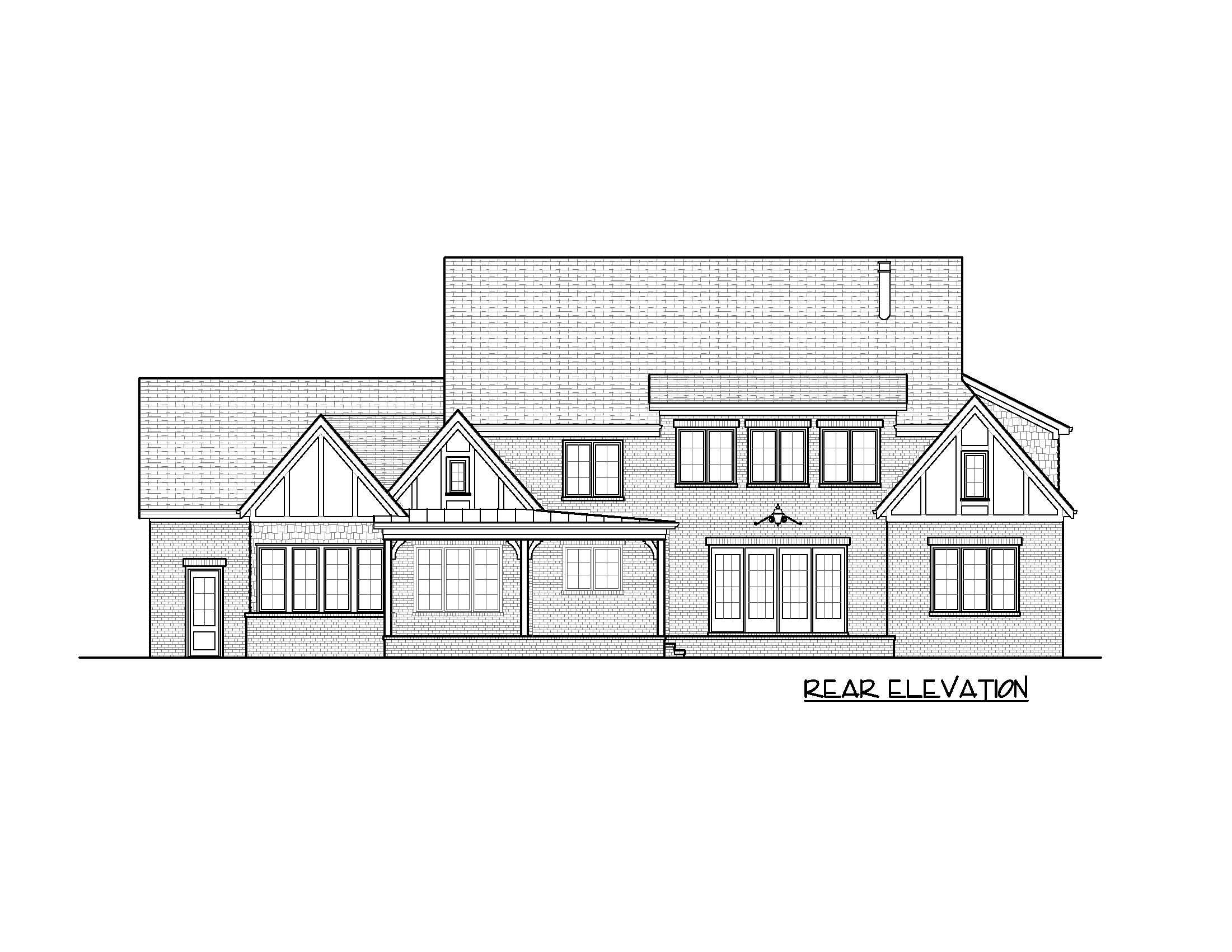 Home Plan Rear Elevation of this 5-Bedroom,4818 Sq Ft Plan -127-1016