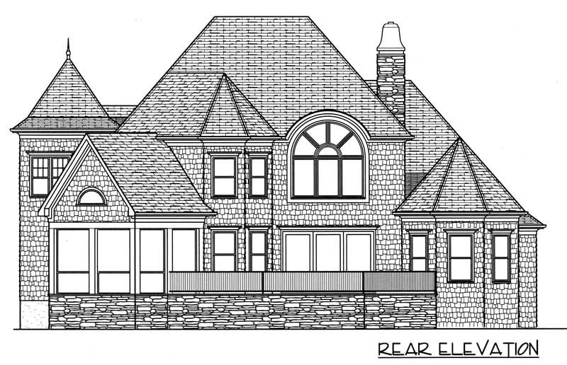 Home Plan Rear Elevation of this 5-Bedroom,3011 Sq Ft Plan -127-1023