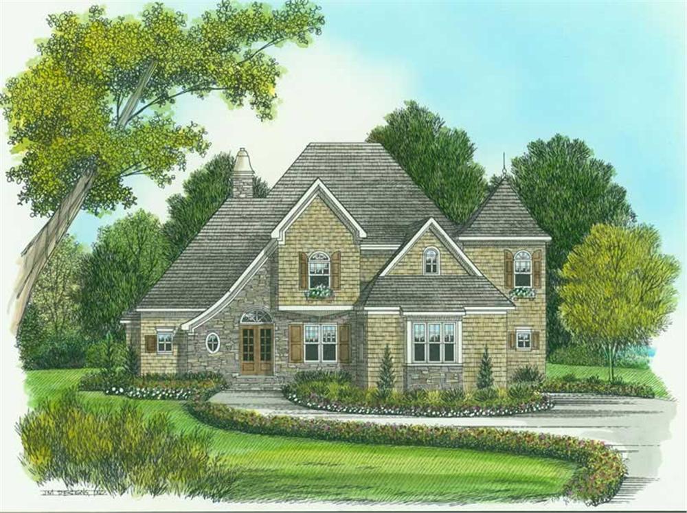 Front elevation of Country home (ThePlanCollection: House Plan #127-1023)