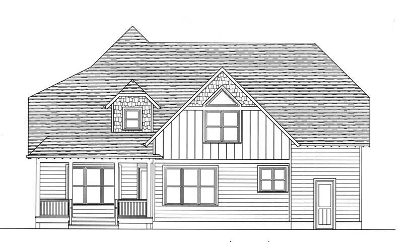 Home Plan Rear Elevation of this 4-Bedroom,3134 Sq Ft Plan -127-1032