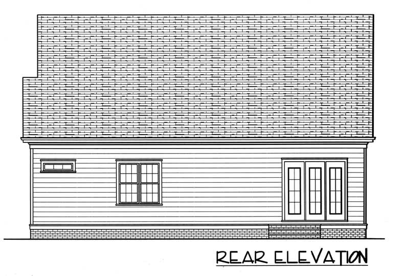 Home Plan Rear Elevation of this 3-Bedroom,2021 Sq Ft Plan -127-1037
