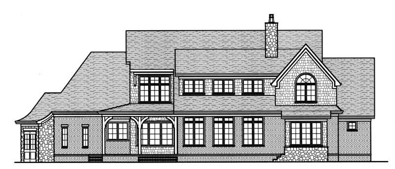 Home Plan Rear Elevation of this 4-Bedroom,4234 Sq Ft Plan -127-1054
