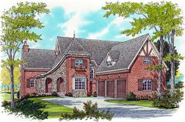 4-Bedroom, 3784 Sq Ft French House Plan - 127-1059 - Front Exterior