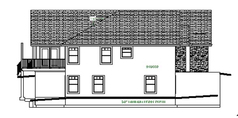 Home Plan Left Elevation of this 3-Bedroom,2066 Sq Ft Plan -129-1001