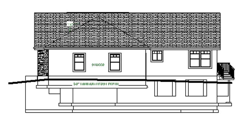 Home Plan Right Elevation of this 3-Bedroom,2066 Sq Ft Plan -129-1001
