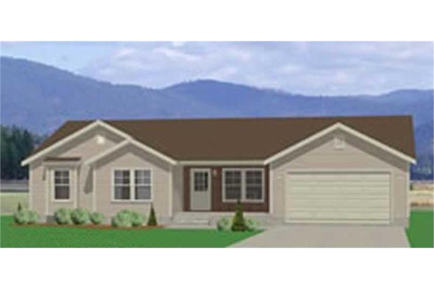 3-Bedroom, 1326 Sq Ft Small House Plans - 129-1002 - Front Exterior
