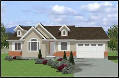 3-Bedroom, 1380 Sq Ft Contemporary Home Plan - 129-1013 - Main Exterior