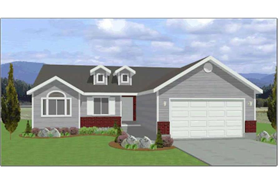 3-Bedroom, 1309 Sq Ft Contemporary Home Plan - 129-1014 - Main Exterior
