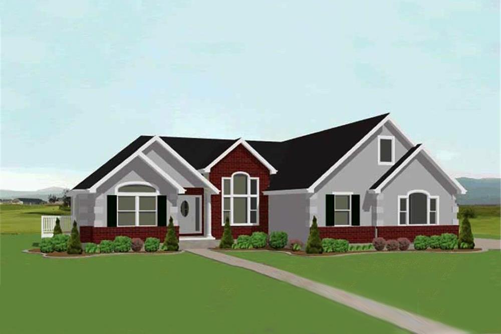 Front elevation of Country home (ThePlanCollection: House Plan #129-1032)
