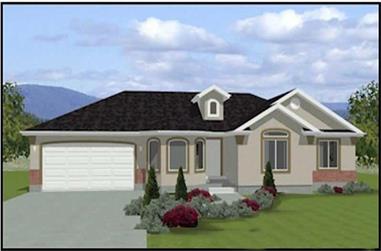 3-Bedroom, 1402 Sq Ft Contemporary Home Plan - 129-1040 - Main Exterior
