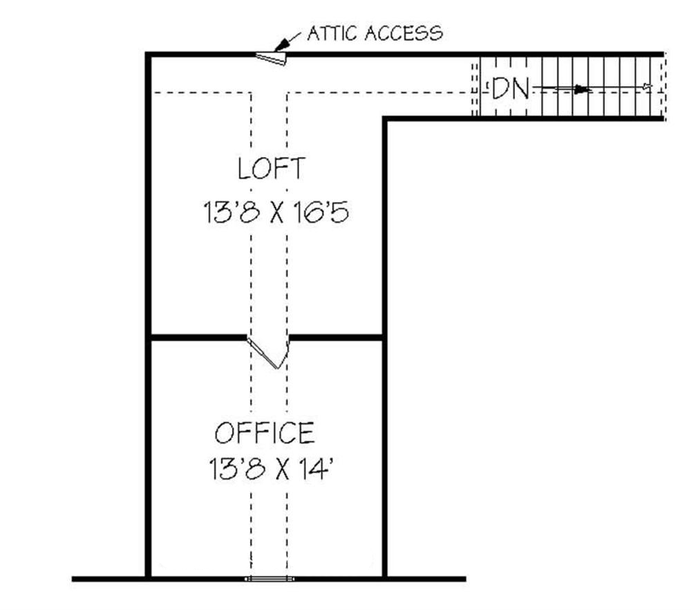 Floor Plan Bonus Room of Contemporary Plan #129-1041