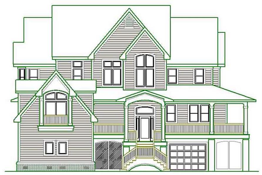 Home Plan Front Elevation of this 3-Bedroom,3692 Sq Ft Plan -130-1102