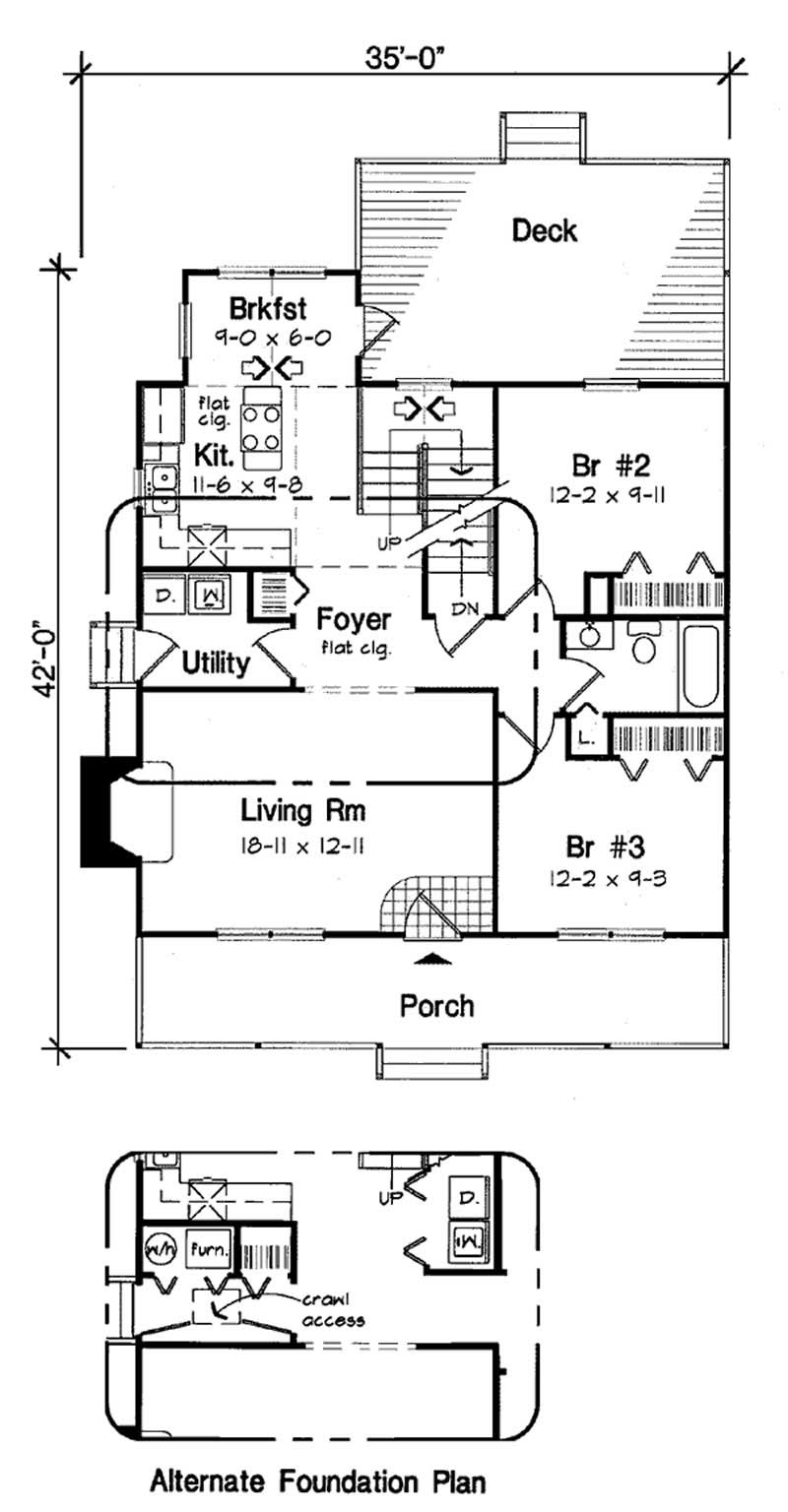 Floor Plan First Story of Country Plan #131-1016