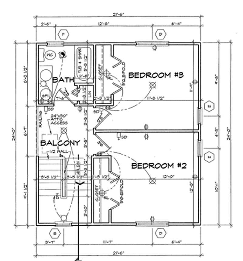 Floor Plan Second Story of Contemporary Plan #131-1021