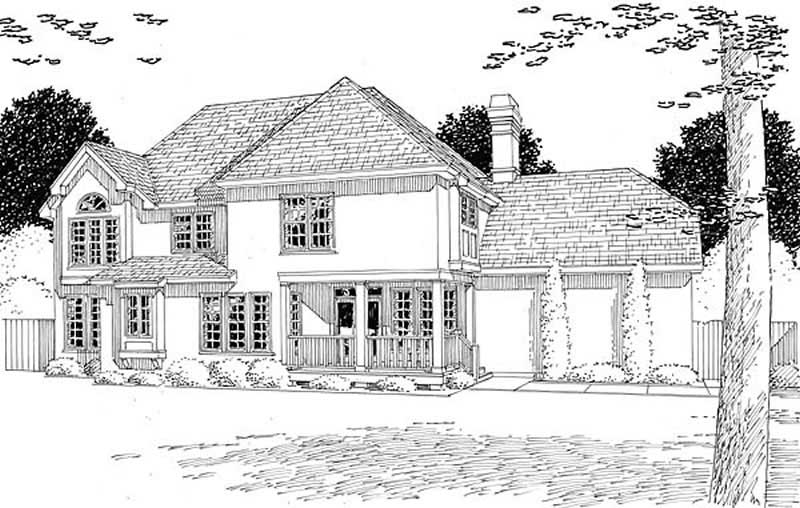 Home Plan Rear Elevation of this 4-Bedroom,2897 Sq Ft Plan -131-1029