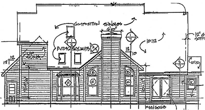 Home Plan Rear Elevation of this 4-Bedroom,2859 Sq Ft Plan -131-1032