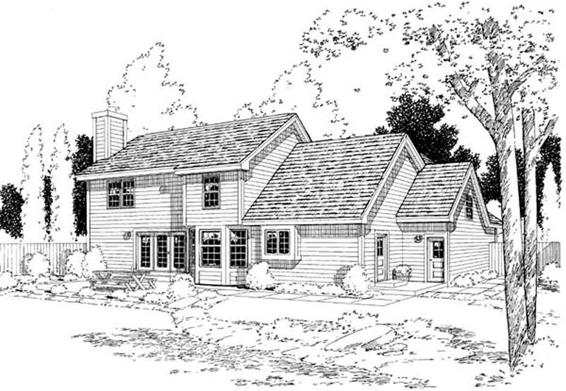 Home Plan Rear Elevation of this 3-Bedroom,2242 Sq Ft Plan -131-1033