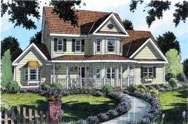 3-Bedroom, 2044 Sq Ft Country House Plan - 131-1045 - Front Exterior