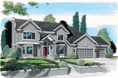 3-Bedroom, 2641 Sq Ft Traditional Home Plan - 131-1046 - Main Exterior