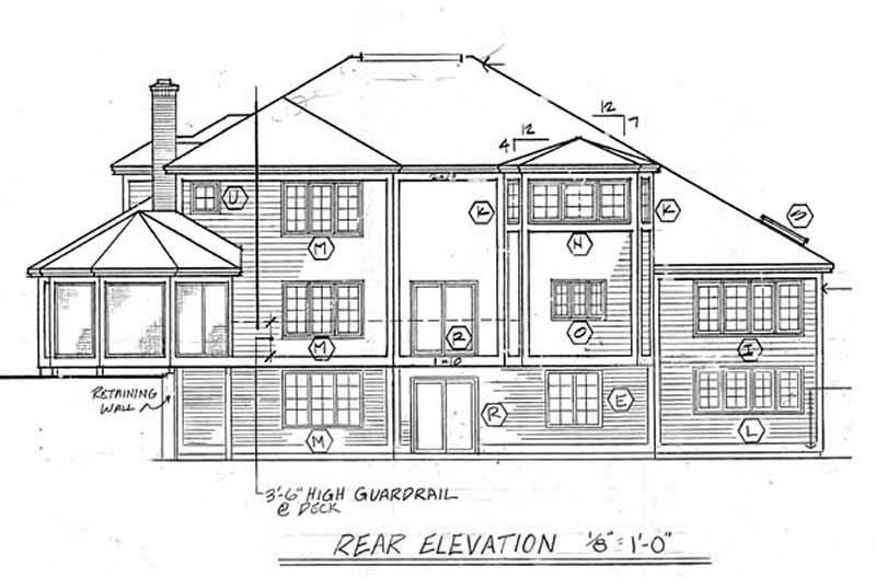 Home Plan Rear Elevation of this 1-Bedroom,3276 Sq Ft Plan -131-1050