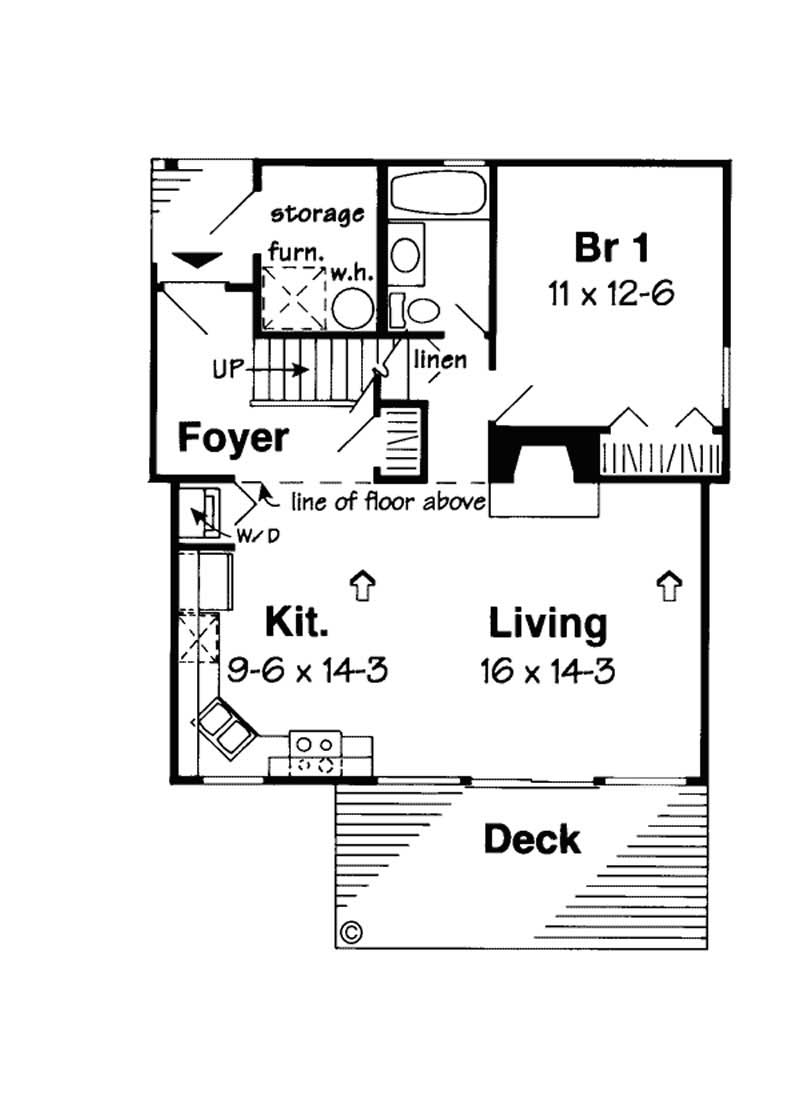Floor Plan First Story of Contemporary Plan #131-1051