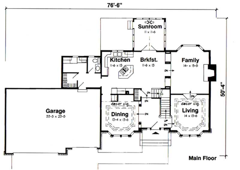 Floor Plan First Story of Contemporary Plan #131-1055