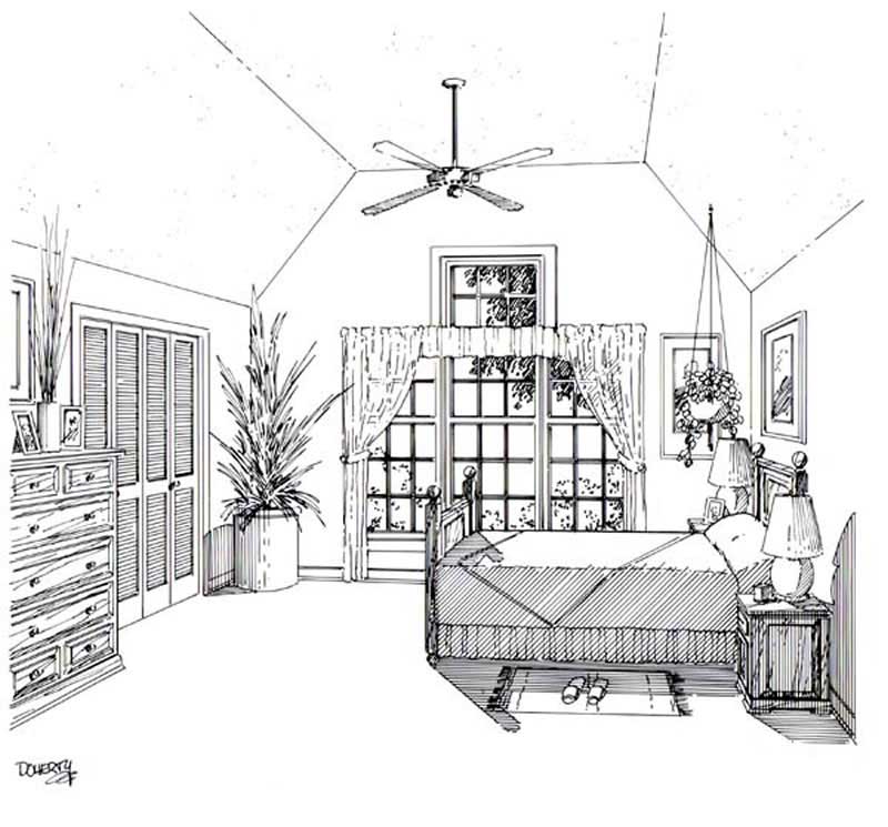 Floor Plan First Story of Ranch Plan #131-1058