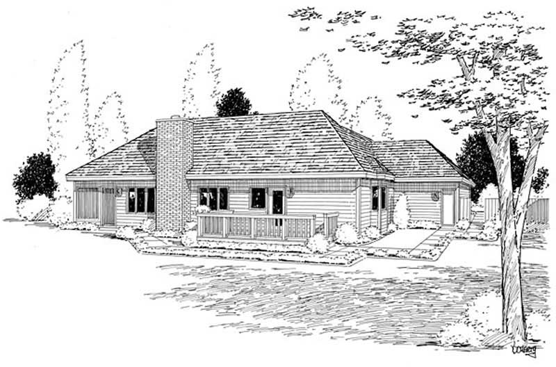 Home Plan Rear Elevation of this 2-Bedroom,1738 Sq Ft Plan -131-1060