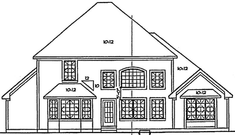Home Plan Rear Elevation of this 4-Bedroom,2257 Sq Ft Plan -131-1067