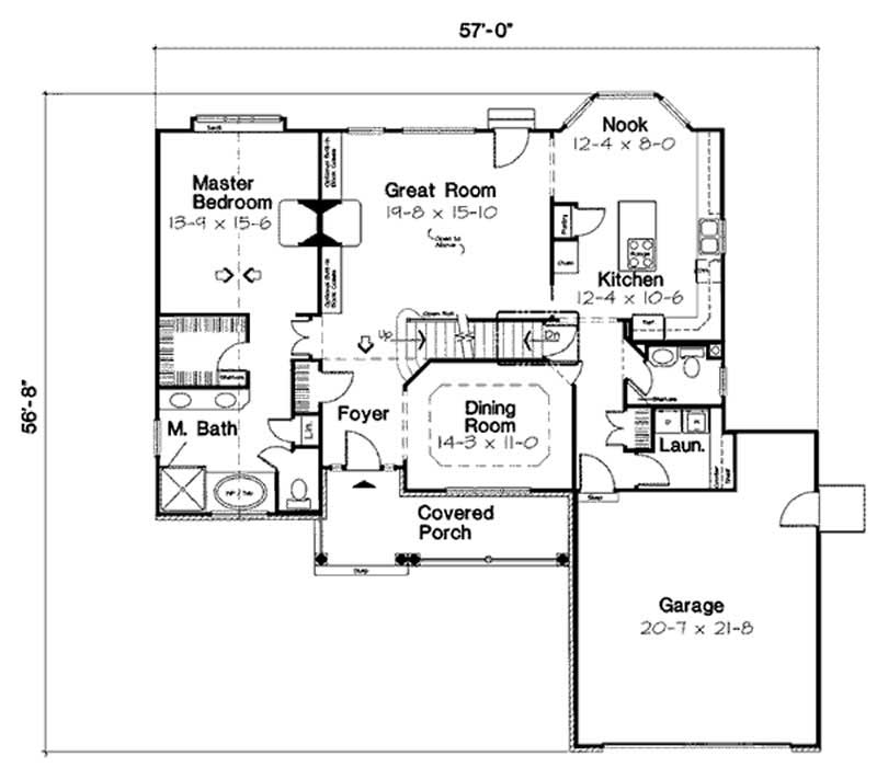 Floor Plan First Story of Country Plan #131-1067