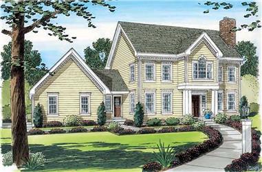 3-Bedroom, 2159 Sq Ft Colonial Home Plan - 131-1071 - Main Exterior