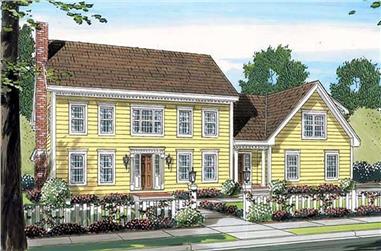 3-Bedroom, 3150 Sq Ft Colonial Home Plan - 131-1072 - Main Exterior