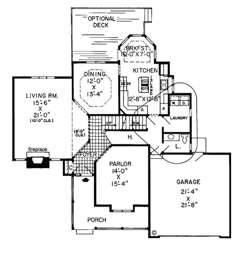 Floor Plan First Story of Farmhouse Plan #131-1078