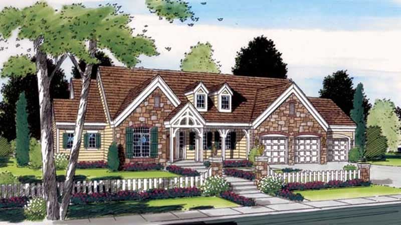 Home Plan Front Elevation of this 4-Bedroom,3947 Sq Ft Plan -131-1079