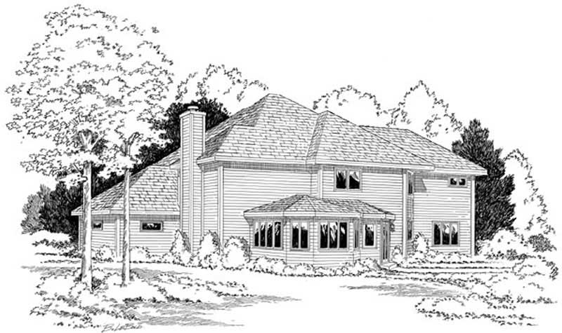 Home Plan Rear Elevation of this 3-Bedroom,2674 Sq Ft Plan -131-1082