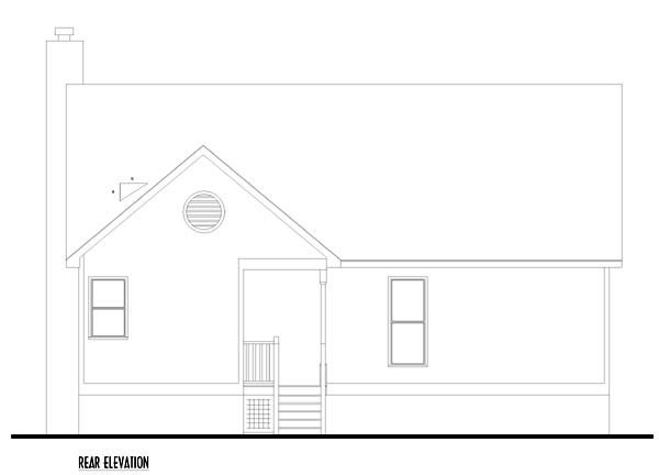 Home Plan Rear Elevation of this 3-Bedroom,1463 Sq Ft Plan -131-1083