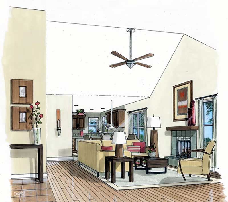 Living Room of this 3-Bedroom, 1463 Sq Ft Plan - 131-1083