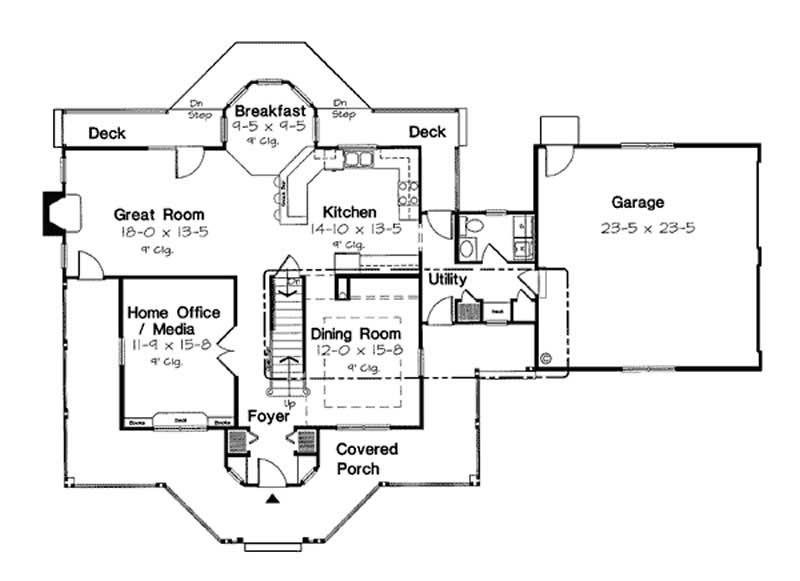 Floor Plan First Story of Country Plan #131-1087