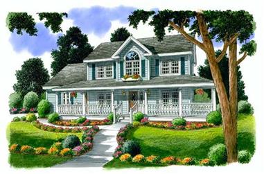 4-Bedroom, 2260 Sq Ft Country House Plan - 131-1088 - Front Exterior