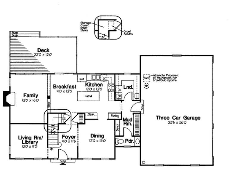 Floor Plan First Story of Colonial Plan #131-1092