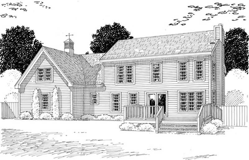 Home Plan Rear Elevation of this 3-Bedroom,3138 Sq Ft Plan -131-1092