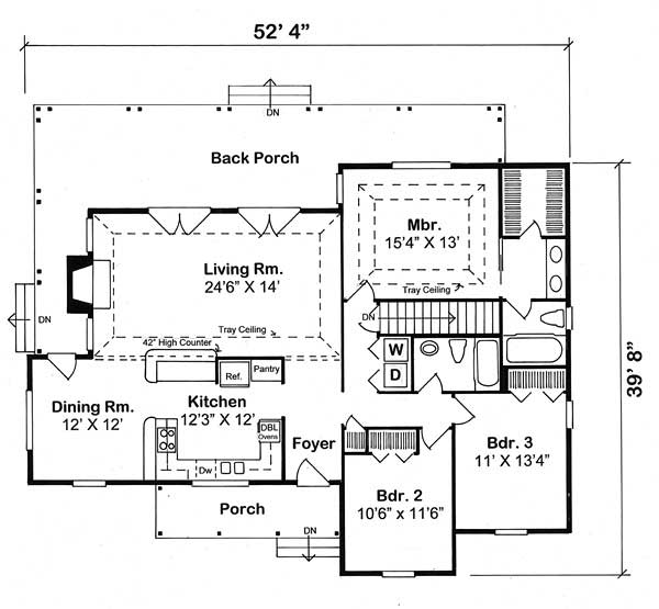 Floor Plan First Story of Country Plan #131-1094