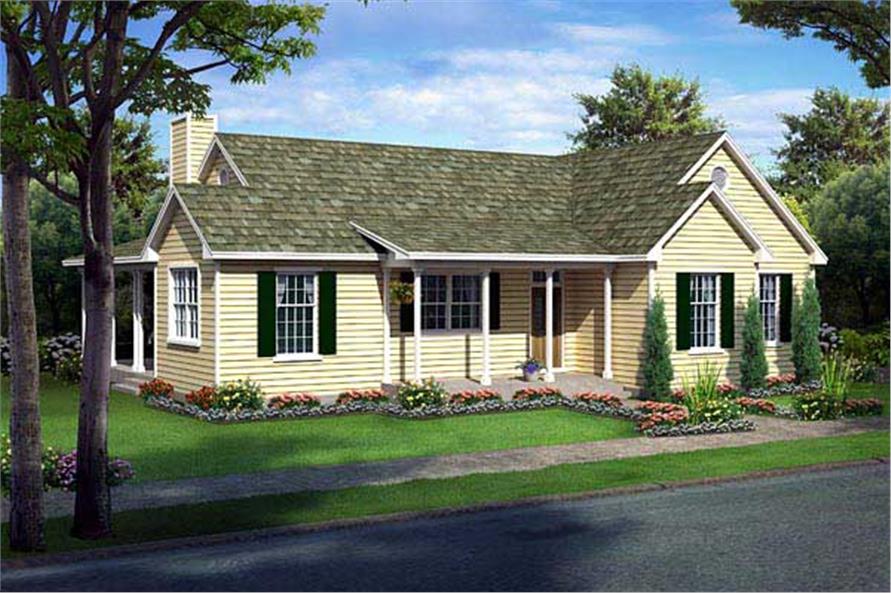 3-Bedroom, 1540 Sq Ft Country Home Plan - 131-1094 - Main Exterior