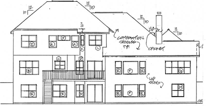 Home Plan Rear Elevation of this 4-Bedroom,3339 Sq Ft Plan -131-1102