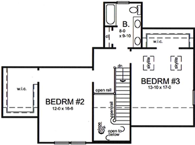 Floor Plan Second Story of Country Plan #131-1103