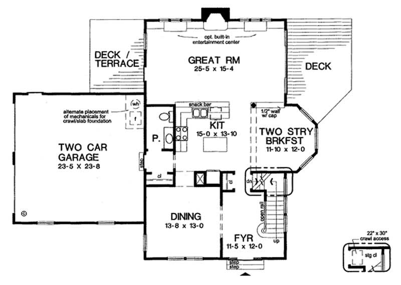 Floor Plan First Story of Cape Cod Plan #131-1105