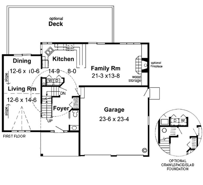 Floor Plan First Story of Colonial Plan #131-1108
