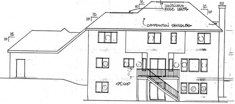 Home Plan Rear Elevation of this 4-Bedroom,2678 Sq Ft Plan -131-1123